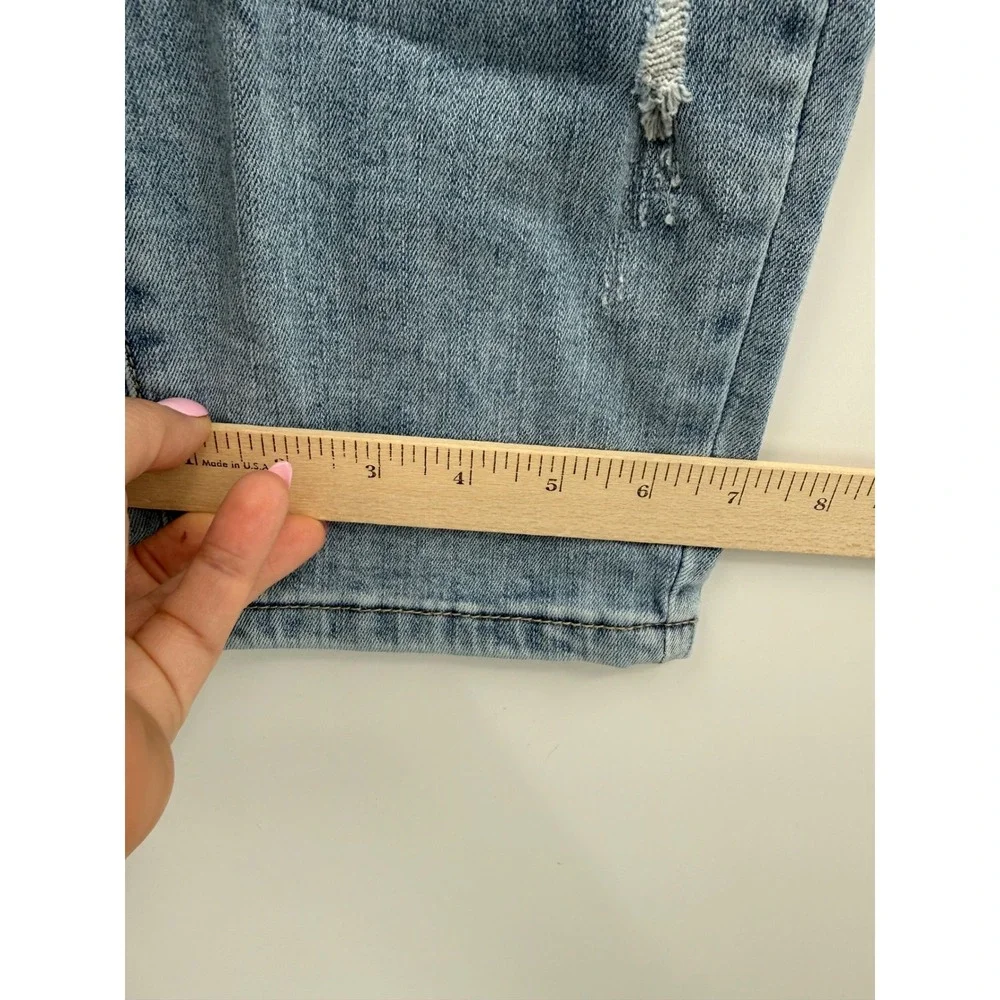 Judy Blue Jeans Womens 14W Blue Distressed Boyfriend Fit Stretch Denim Pants